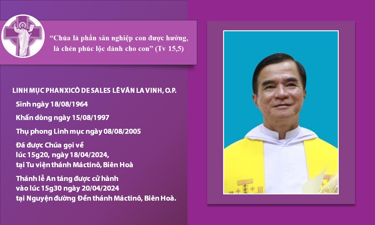 RIP : Linh Mục Phaxicô de Sales Lê Văn La Vinh